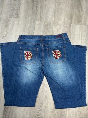 UGALZ Women's Jeans Florida State University FSU boot Pockets Size 11/12 Stretch